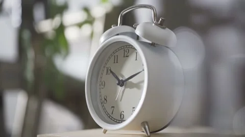 The white clock on the table , 11:15 Stock Footage 162655689