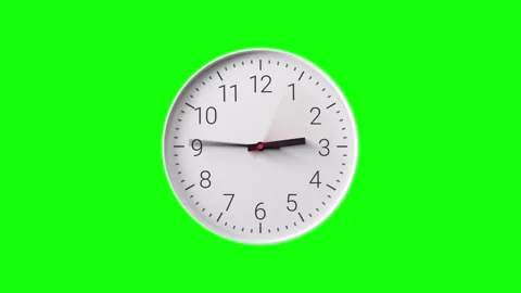White Clock Timelapse Greenscreen Alpha Loop Stock Footage 289068769