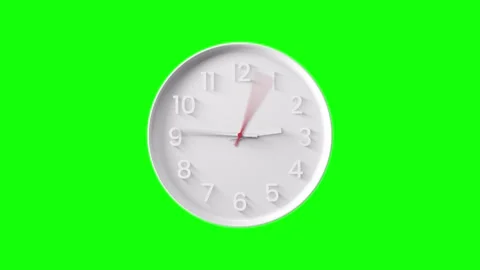 White Clock Timelapse Greenscreen Alpha Loop Stock Footage 289068774