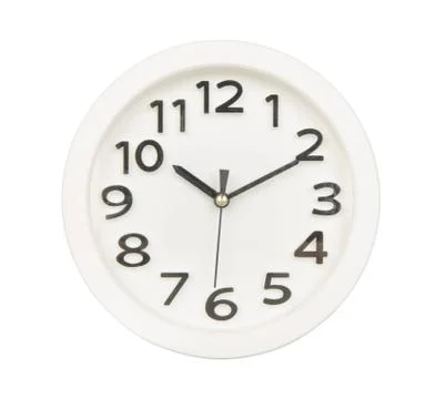 White clock wall isolated on white Stock Photos