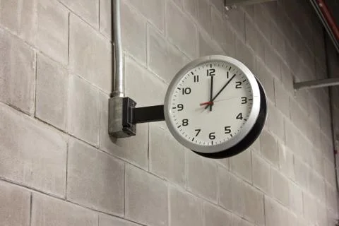 White clock on the wall Foto stock