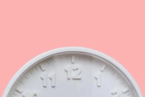 White clock on white wall background. quality photo Stock Photos