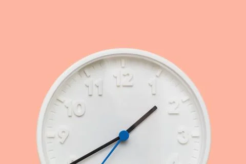 White clock on white wall background. quality photo Stock Photos
