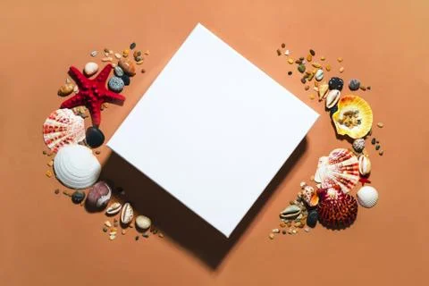 White close square gift box mockup template with copy space. Package clipart Stock Photos