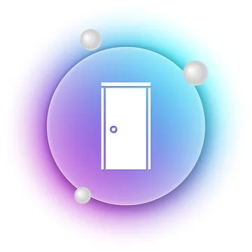 White Closed door icon isolated on white background. Blue and purple gradie.. Stock Illustration