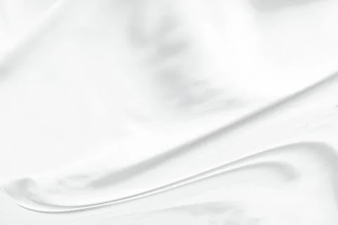 White cloth background abstract with soft waves. Stock Photos