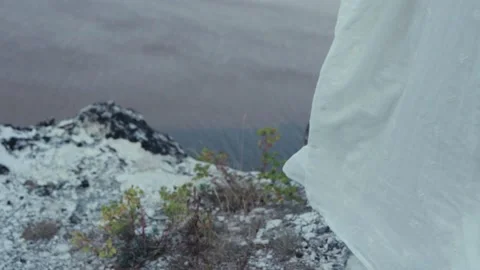 White cloth in the wind Stock Footage 132961050