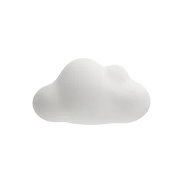 White cloud 3D icon, vector cartoon weather forecast cloudy sky symbol, silicone 스톡 일러스트
