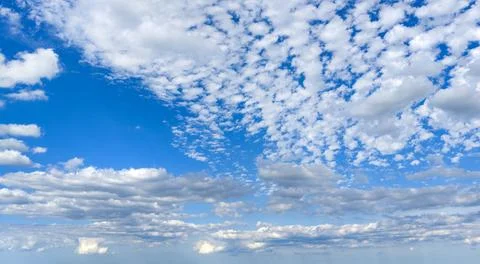 White cloud across panoramic backdrop. Natural cloud with daylight. Bright cloud Stock Photos