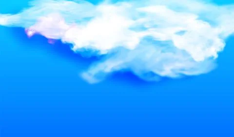 White cloud against the blue sky. Vector illustration Stock Illustration