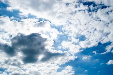 White Cloud and black Cloud, Blue Sky pictures background and texture Stock Photos