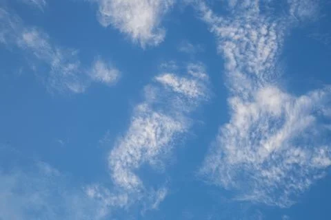 White cloud and blue sky background image. Stock Photos
