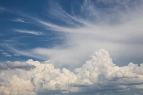 White cloud and blue sky background image. 스톡 사진