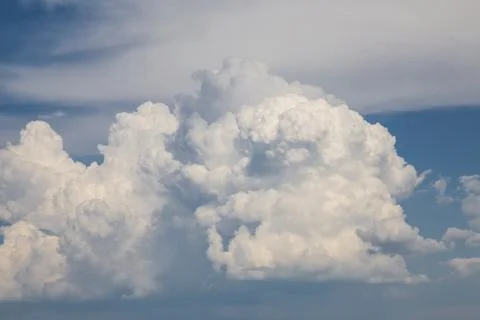 White cloud and blue sky background image. Stock Photos