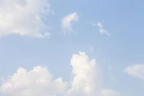 White cloud and blue sky background image. Stock Photos