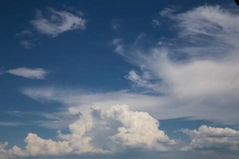 White cloud and blue sky background image. 스톡 사진