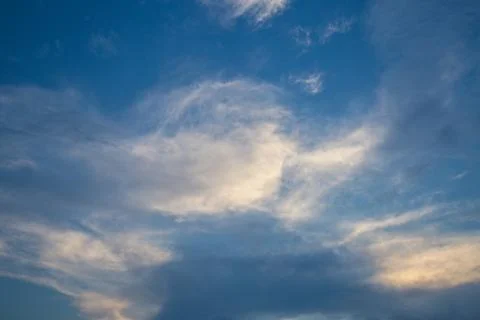 White cloud and blue sky background image. Stock Photos