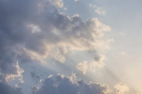 White cloud and blue sky background image. Stock Photos