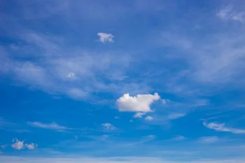 White cloud and blue sky background image. Stock Photos