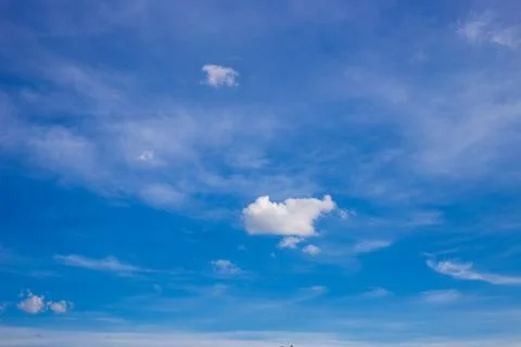 White cloud and blue sky background image. Stock Photos