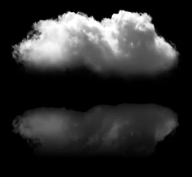 White cloud and its reflection isolated over black background Stock Illustration