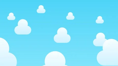 White Cloud Animation in Blue Sky Background 4K Video stock 341674366