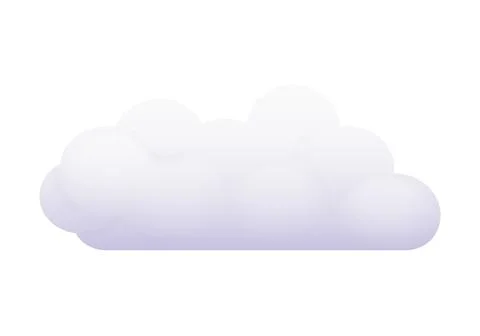 White cloud in balloon shape flying, realistic element of smoke or fog Stock Illustration
