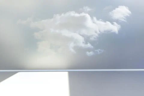 White cloud is being projected in flat design across grey wall with light patch Stock Photos