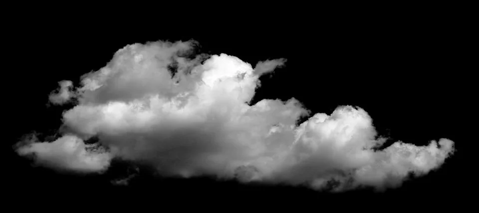 White cloud on the black background Stock Photos