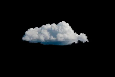 White Cloud on Black Sky or Background. Stock Photos