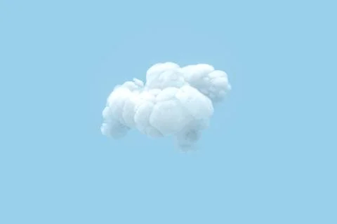 White cloud with blue background, 3d rendering. Stock Illustration