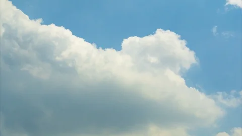 White cloud on blue sky background time lapse, Beauty of bright sunny summer Stock Footage 107678103
