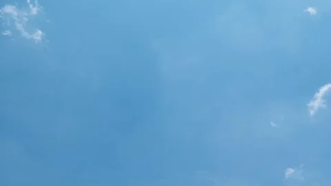 White cloud on blue sky background timelapse, Beauty of bright sunny summer Stock Footage 107678123