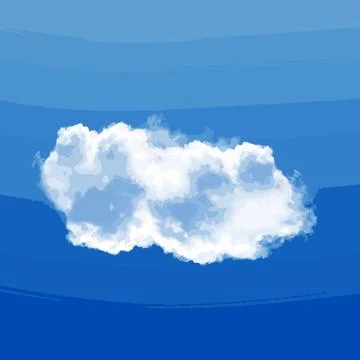 White Cloud on Blue Sky Background Illustration