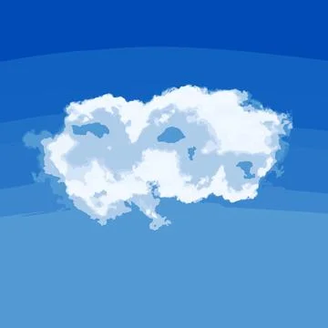 White cloud on blue sky background Illustration