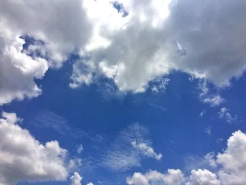 White cloud Blue sky background Stock Photos