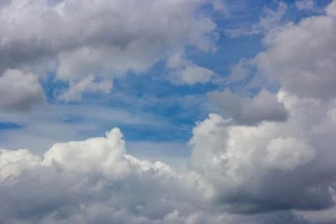 White cloud on blue sky background Photos