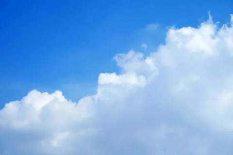 White Cloud with Blue Sky Background. Stock Photos