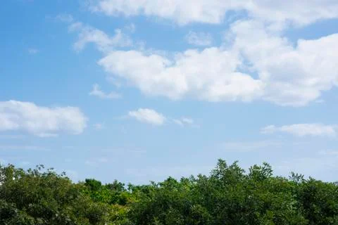 White cloud with blue sky background Stock Photos