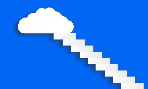 White cloud on blue sky (competition, win concept) Stock Illustration