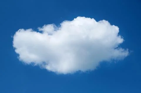 White cloud on blue sky. The concept of cloud technologies. Stock Photos