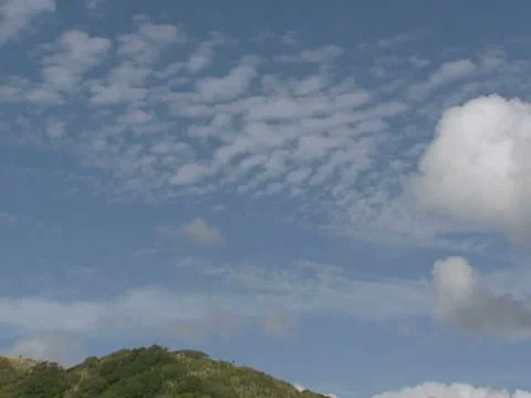 White cloud in blue sky - pan Stock Footage 20511654