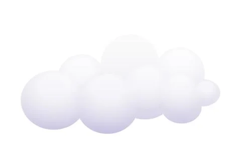 White cloud of bubble shape in air, realistic spring or summer sky object Stockillustratie
