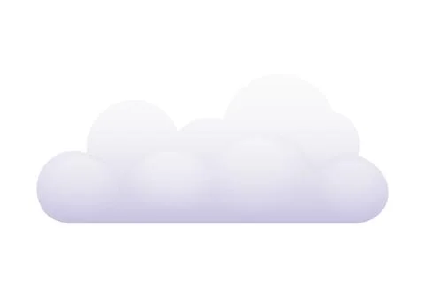 White cloud in bubble shape, realistic environment and meteorology sign Stock Illustration