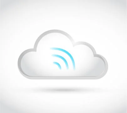 White cloud computing wifi illustration design Stock Illustration
