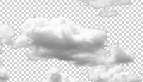 White cloud cutout on background and texture. Stock Photos