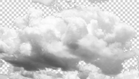 White cloud cutout on background and texture. Stock Photos