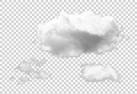 White cloud cutout on background and texture. Stock Photos