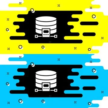 White Cloud database icon isolated on black background. Cloud computing concept Stock Illustration