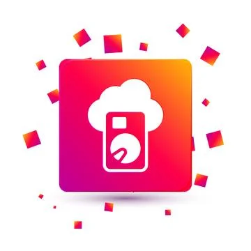 White Cloud database icon isolated on white background. Cloud computing con.. Stock Illustration